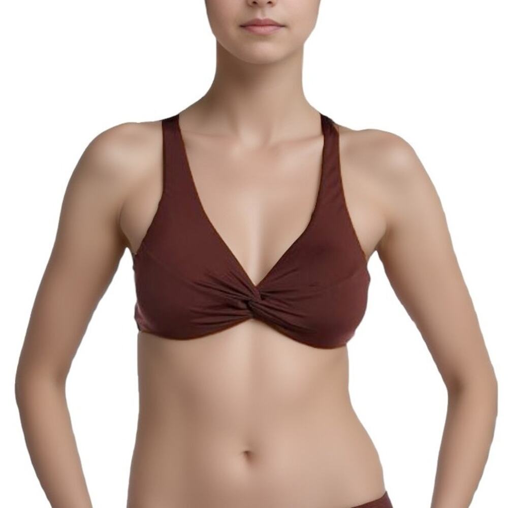 La Blanca Underwire Twist Front Swim Bikini Top in Java Brown NWT Size 6